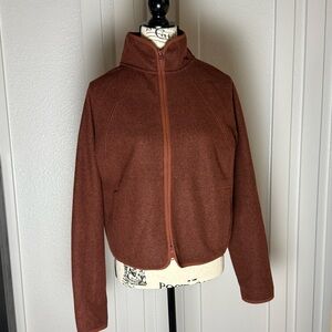 Athleta Stroll Fleece Full-Zip Jacket – Small – Russet Brown,‎ size SP